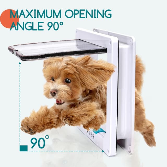 Detalle 1 de Chatière Nobleza à verrouillage 4 voies avec fermeture magnétique (blanc, XL)