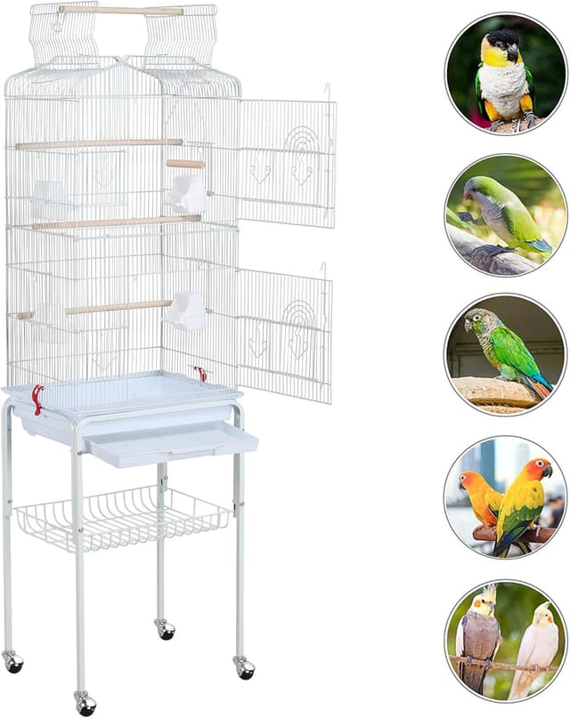 Thumbnail 3 de Yaheetech Metal Bird Cage 92.5cm