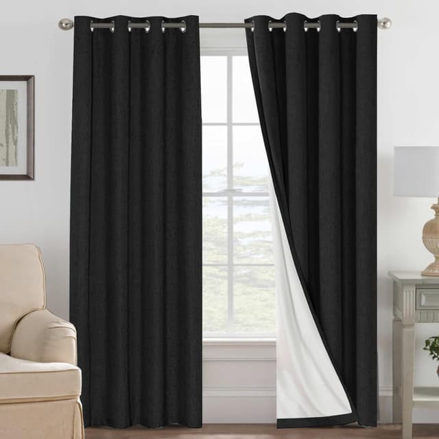 Detalle de H.VERSAILTEX 84-inch Blackout Linen Curtains