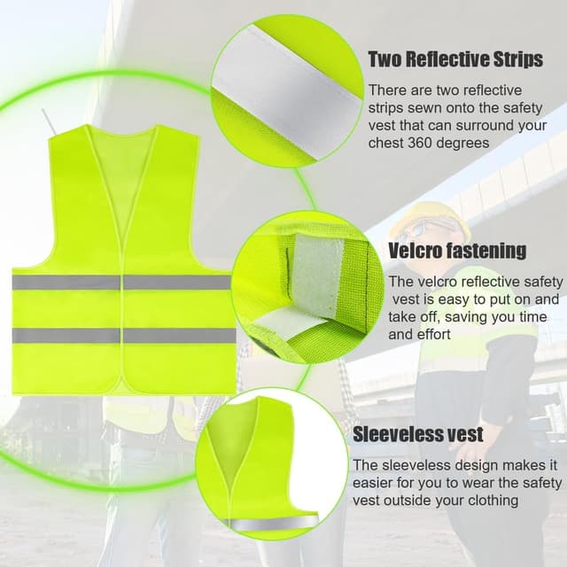 Thumbnail 2 de AYBUY Warnwesten Auto Grün 360° Reflektierend