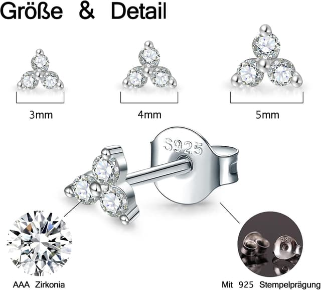 Detalle de MASOP Ohrstecker Set 925, 3 mm