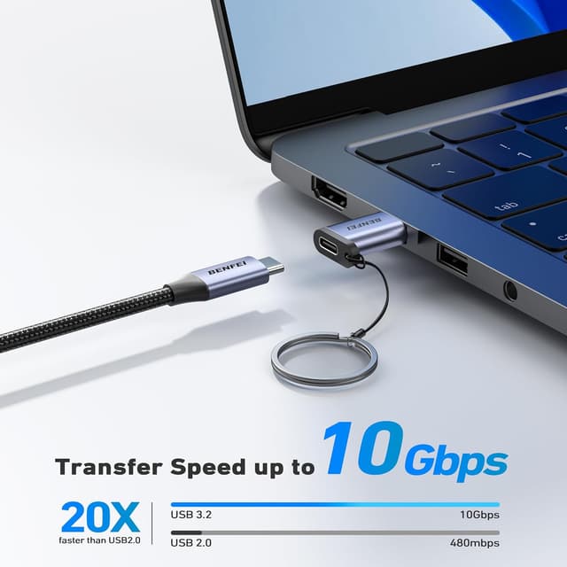Detalle 2 de BENFEI Adaptateur USB-C 10Gbps 2 pack