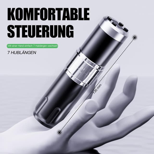 Detalle de Dragonhawk Kabellose Rotations-Tätowiermaschine mit 2 Akkus (1500 mAh) und digitaler LED-Anzeige – Grau