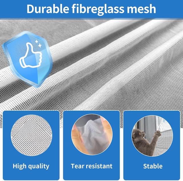 Detalle 2 de BKSAI adjustable window bug net with zip opening to keep flies and mosquitoes out