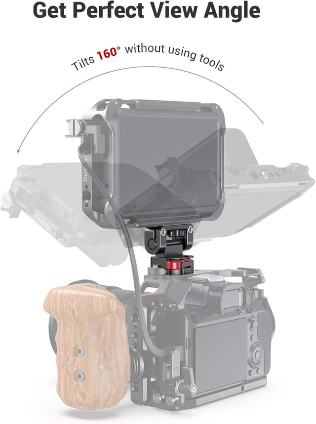 Detalle 2 de SMALLRIG Monitorhalterung Camera Monitor Mount mit NATO Clamp – 2100B für 5–7 Zoll Monitore bis 1,5 kg