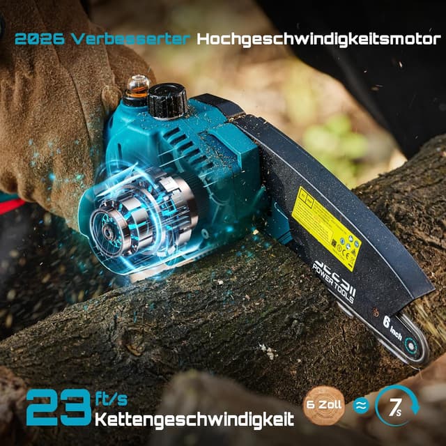 Detalle de Seesii Mini Kettensäge Akku 6 Zoll
