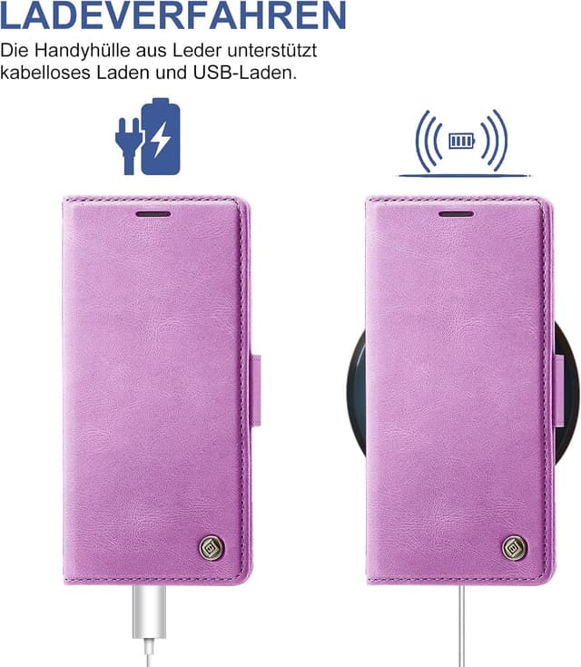 Thumbnail 6 de Giyer Handyhülle für Samsung Galaxy A26 5G – PU Leder Wallet Flip Case mit Kartenfächern, Schutzfolie & Standfunktion (Lila)