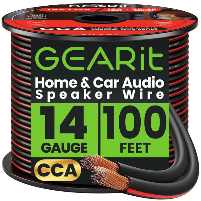 Detalle de GEARit 14 Gauge Speaker Wire (100ft) with Foot Markers & Polarity Markings