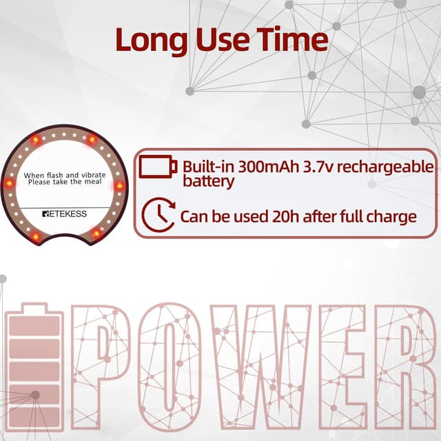 Detalle 2 de Retekess TD162 : bippeur restaurant sans fil (portée jusqu’à 400 m, 7 modes d’appel) avec 10 bippers