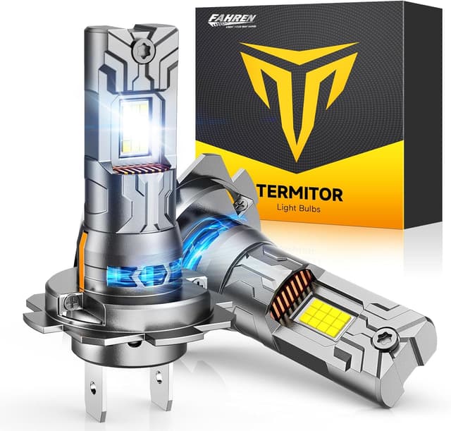 Detalle de FAHREN 2026 Upgraded H7 Light Kits Bulbs (Pack of 2) — 6500K Plug-and-Play Mini Size, Fan-Cooled