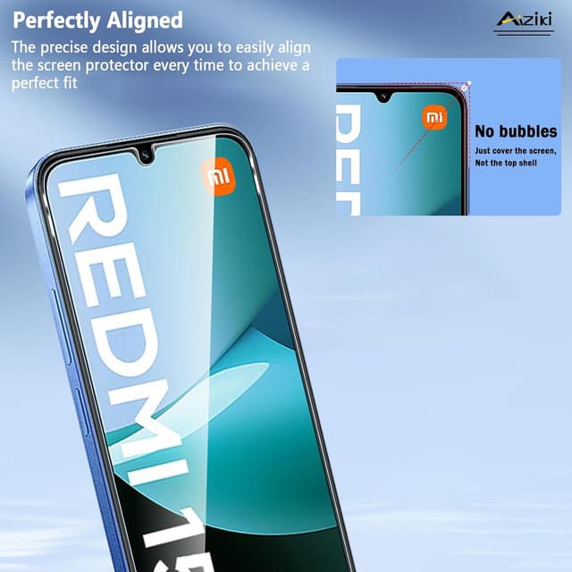 Thumbnail 6 de Aiziki tempered glass screen protector for Xiaomi Redmi 15C 4G/5G and Poco C85 (2-pack)