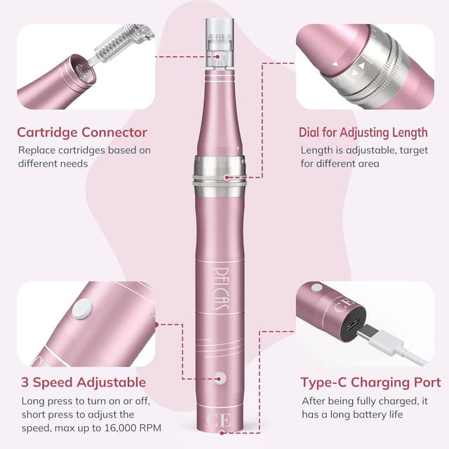 Thumbnail 6 de PELCAS Derma Pen Mikroneedling Pen mit 12 Köpfen