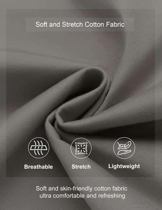 Detalle 1 de COOFANDY Men’s Cotton Casual Shorts with Elastic Drawstring Waist