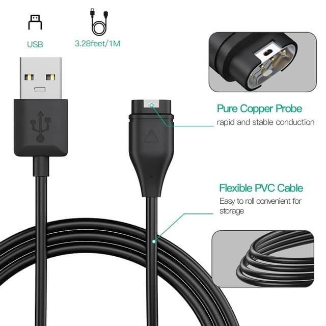 Detalle de AWINNER Garmin charger cable 3 pack