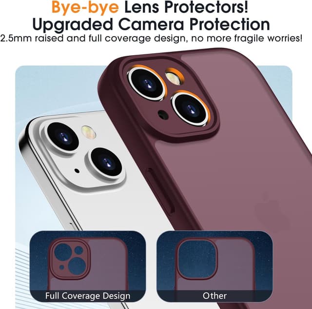 Detalle de KPPIT iPhone 13 case in Wine Red – shockproof military grade drop protection with frosted translucent back