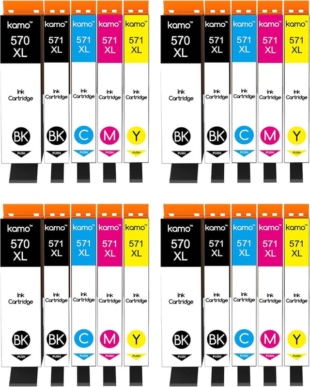 Detalle de kamo PGI-570XL / CLI-571XL Multipack (20er-Pack) kompatible Tintenpatronen für Canon Pixma MG/TS