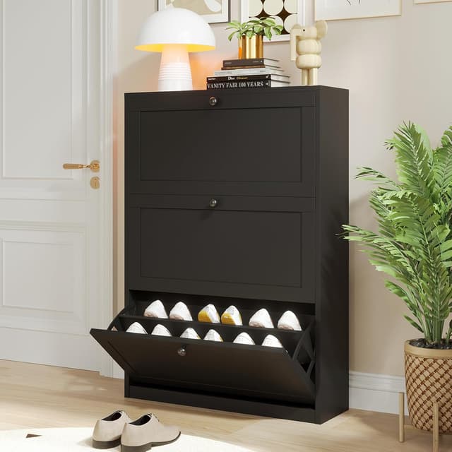 Detalle de VOWNER Zapatero 3 Puertas 80x24x116 cm