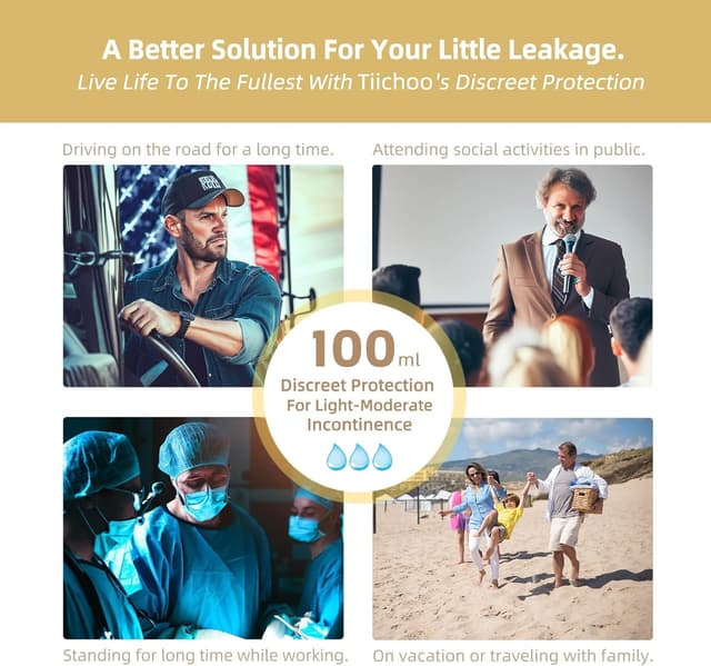 Thumbnail 6 de Culotte d’incontinence homme lavable TIICHOO (lot de 3) en coton, anti-fuite – jusqu’à 100 ml