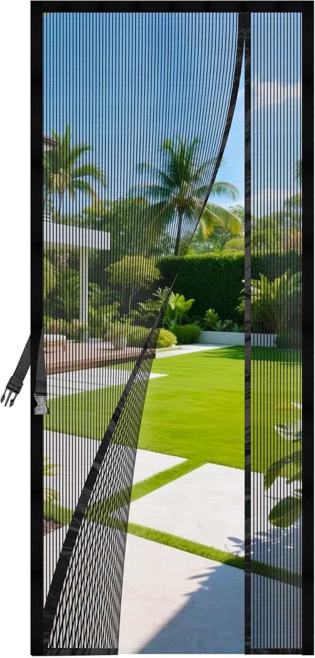 Detalle de PJExim Magnetic Fly Screen Door (Heavy Duty, No-Drill) for Patio Doors