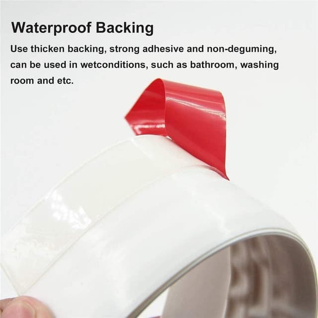 Detalle de HEQUN Calfeutrer bas de porte adhésif 500 x 5 cm en silicone (isolation phonique et thermique) blanc