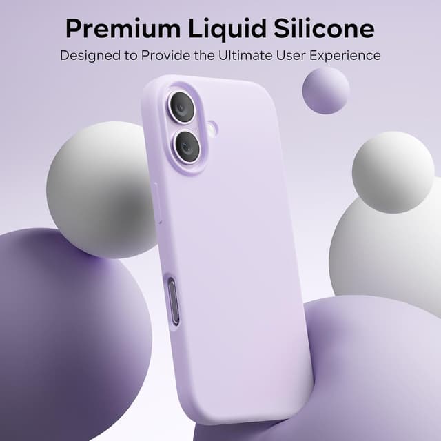 Detalle de ACRONIX Compatible iPhone 17 Case 6.3" Slim Liquid Silicone Cover (Purple)