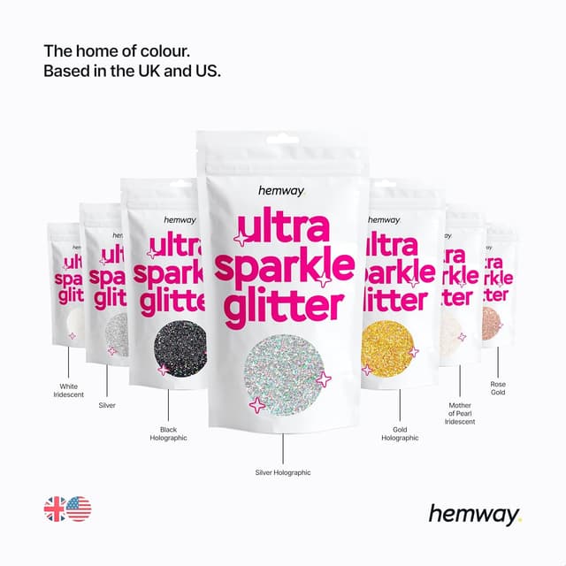 Thumbnail 6 de Hemway Ultra Sparkle Glitter Rose Gold 100g Chunky