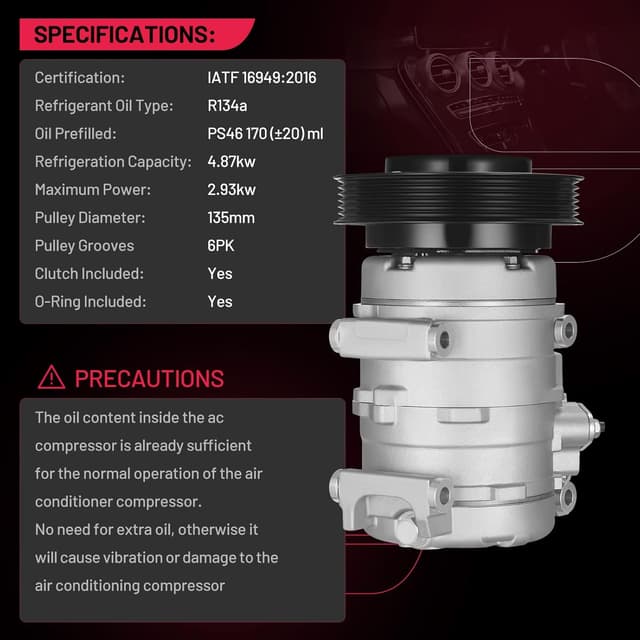 Thumbnail 6 de BDFHYK 98307 A/C Compressor for Select Acura MDX and Honda Models (Compatible Replacement)