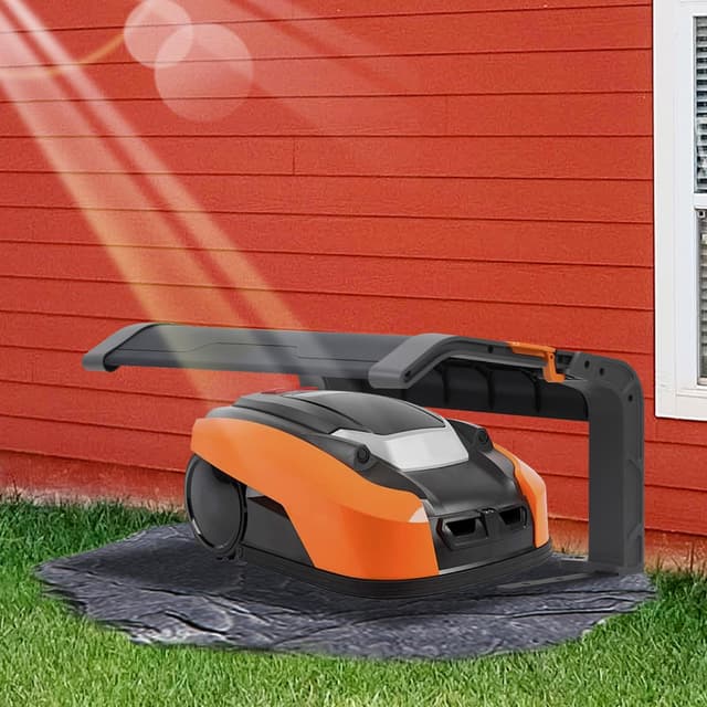 Detalle 2 de Herrselsam Schutzüberdachung für Rasenroboter – klappbare Mähroboter-Garage mit Dach (72 × 56 × 36 cm, UV- und UV-Schutz)