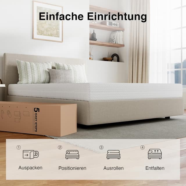 Detalle 2 de Novilla Kaltschaummatratze H3/H4 7-Zonen 120x200 (7-Zonen, 18 cm) – atmungsaktiver Bezug waschbar bis 60 °C