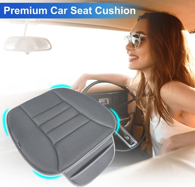 Thumbnail 1 de Lofty Aim Car Seat Cushion (Driver Cushion) with Comfort Memory Foam & Non-Slip Rubber Bottom, 4D Dark Grey