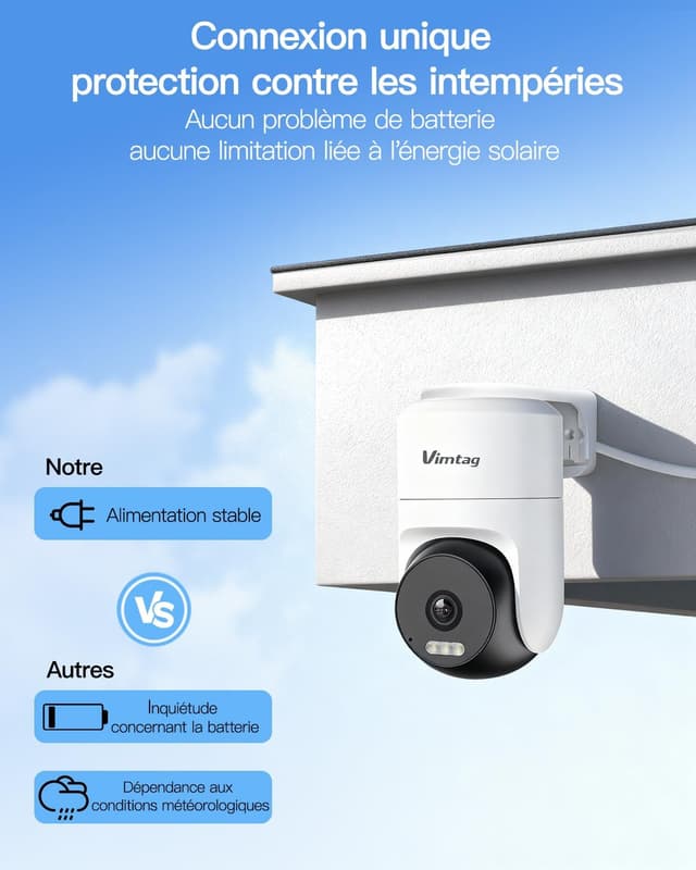 Detalle de Caméra WiFi extérieure 2,5K 360° PT