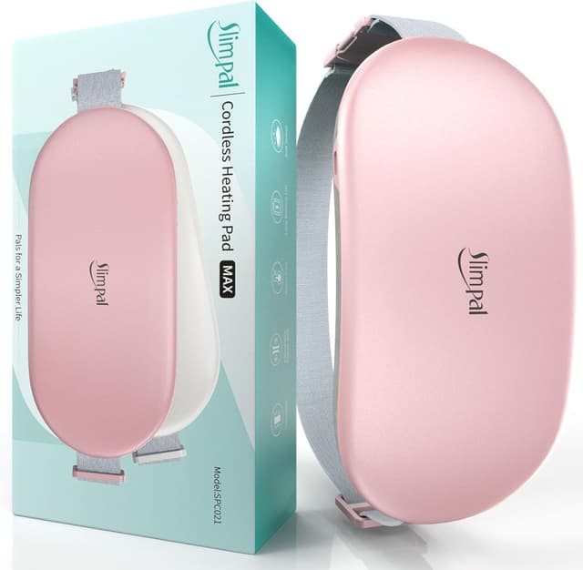 Detalle de Slimpal Plus-Sized Electric Cordless Heating Pad (Light Pink) — extra-large heat support