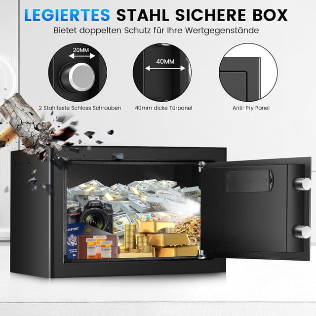 Detalle de 15L Safe für Zuhause mit Zahlenschloss