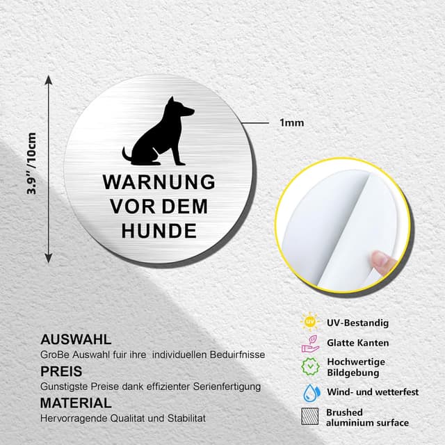 Detalle 2 de TAKULA Hundeschilder 10 cm Rund