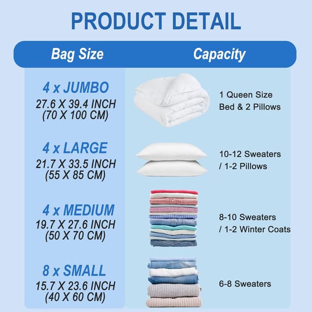 Thumbnail 4 de Fygrip Vacuum Storage Bags 20 Pack