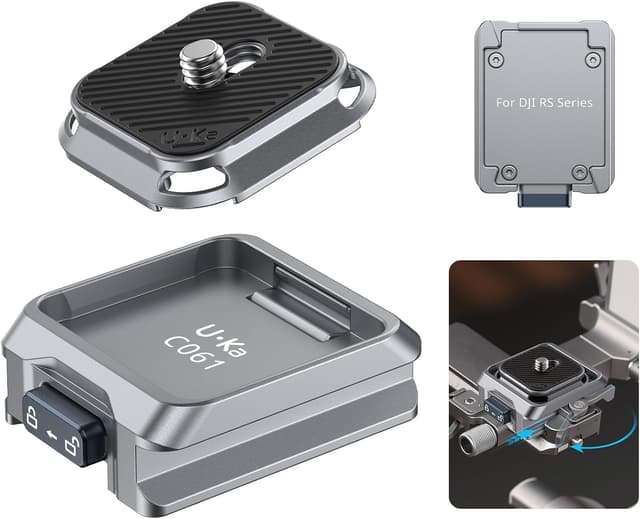 Detalle de ULANZI C061 Kamera Schnellwechselplatte für DJI RS2/RS3/RS4 & RS4 mini Gimbal (Quick Release, Tragfähigkeit bis 6 kg)