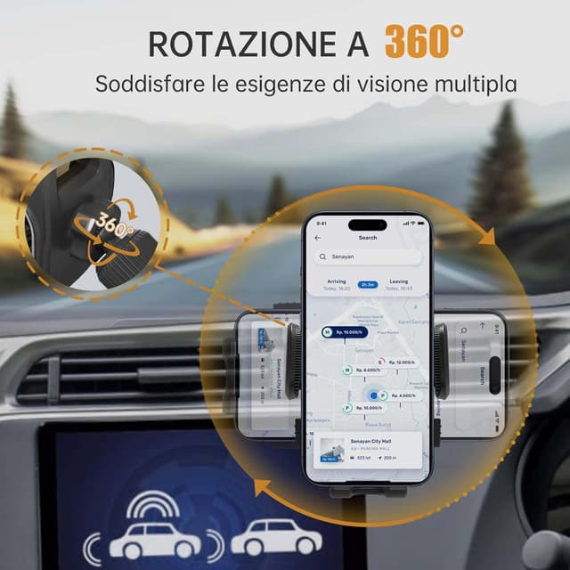 Thumbnail 1 de YISH Portacellulare auto 360° rotazione universale