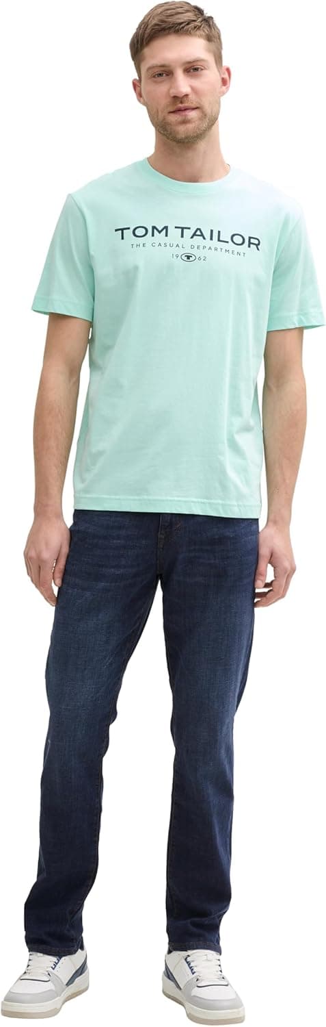 Detalle de TOM TAILOR Uomini Josh Regular Slim Jeans in denim elastico a 5 tasche