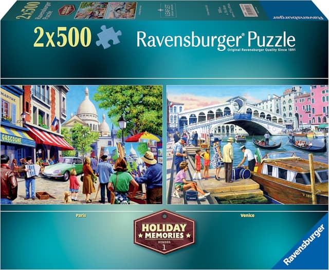 Detalle de Ravensburger Holiday Memories 2x 500 Piece Jigsaw Puzzle Set (age 10+)