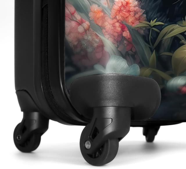 Detalle de NoBoringSuitcases.com Valigia grande con serratura TSA, trolley con ruote e guscio ABS (Panda Colorata - Rosso)