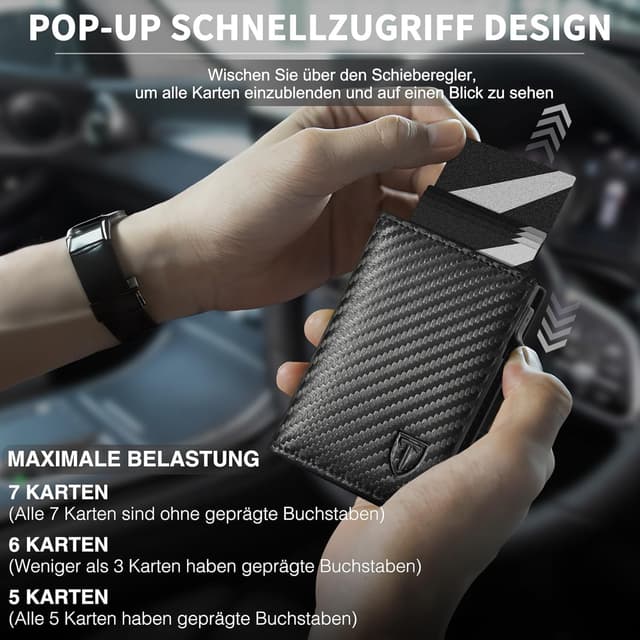 Detalle de TEEHON Leder Geldbörse Herren Slim Wallet mit RFID Schutz