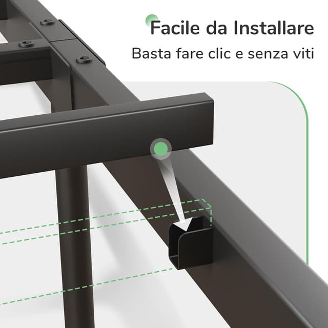 Detalle de Novilla rete letto matrimoniale 140x200 con spazio contenitore e testiera, struttura nera