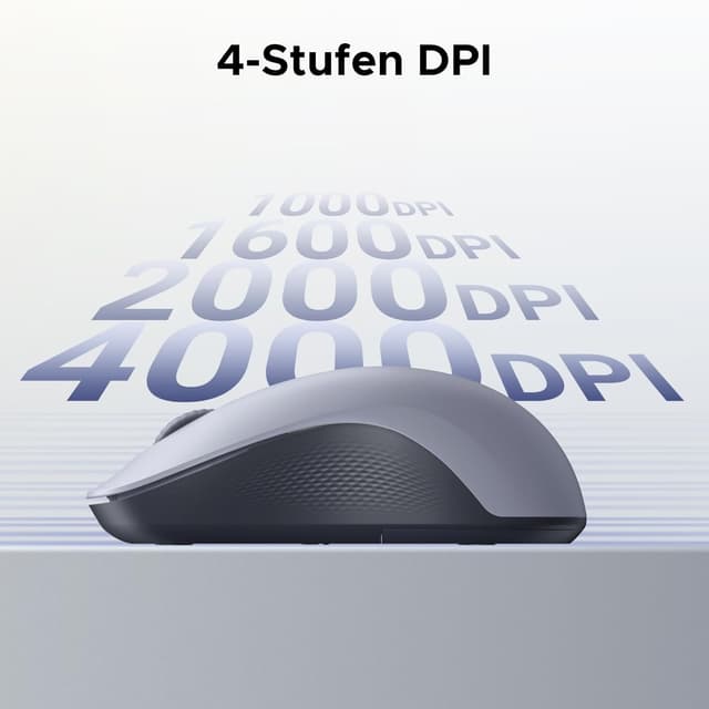 Detalle de UGREEN 2.4G & Bluetooth Maus kabellos (4000 DPI, 18 Monate Akkulaufzeit) – ergonomisch für Links- und Rechtshänder
