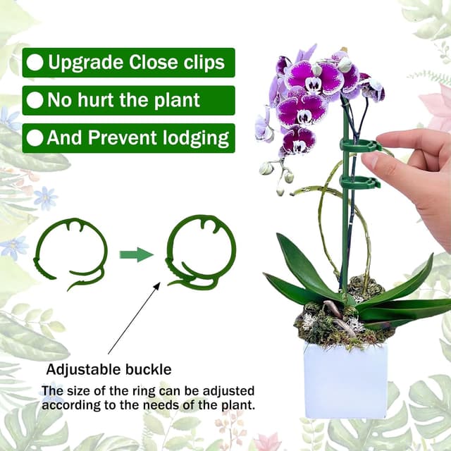 Detalle 2 de (90-tlg.) Pflanzstäbe-Set mit Rankhilfe, 20 Pflanzenhalter, 20 Karabinern, 40 Schutzkappen und 10 Verlängerungsrohren