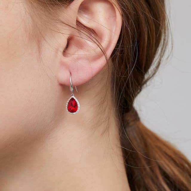 Detalle de jiamiaoi Hängende Tropfen-Ohrringe mit Glitzer, 18K Weißgold-plattiert, 925 Sterlingsilber