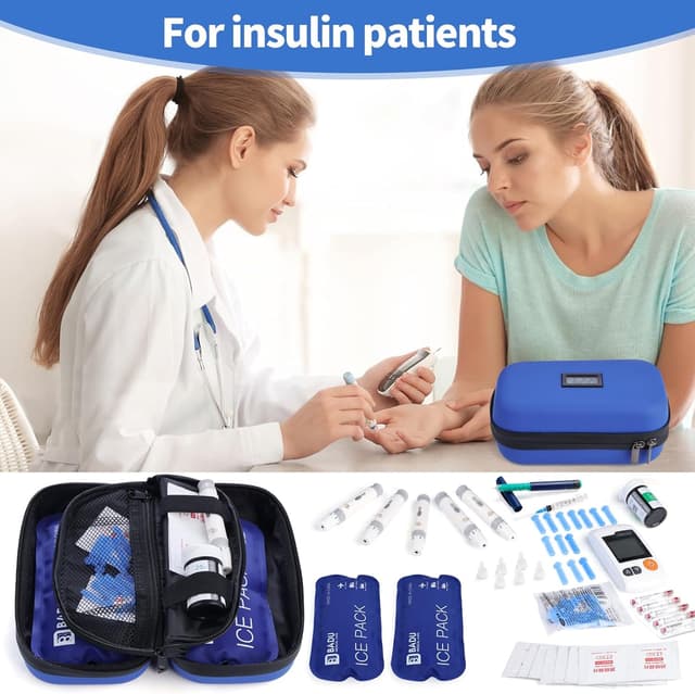 Detalle 2 de HIMDUZE Insulin Cooler Travel Case (TSA approved) with thermometer and 2 reusable ice packs