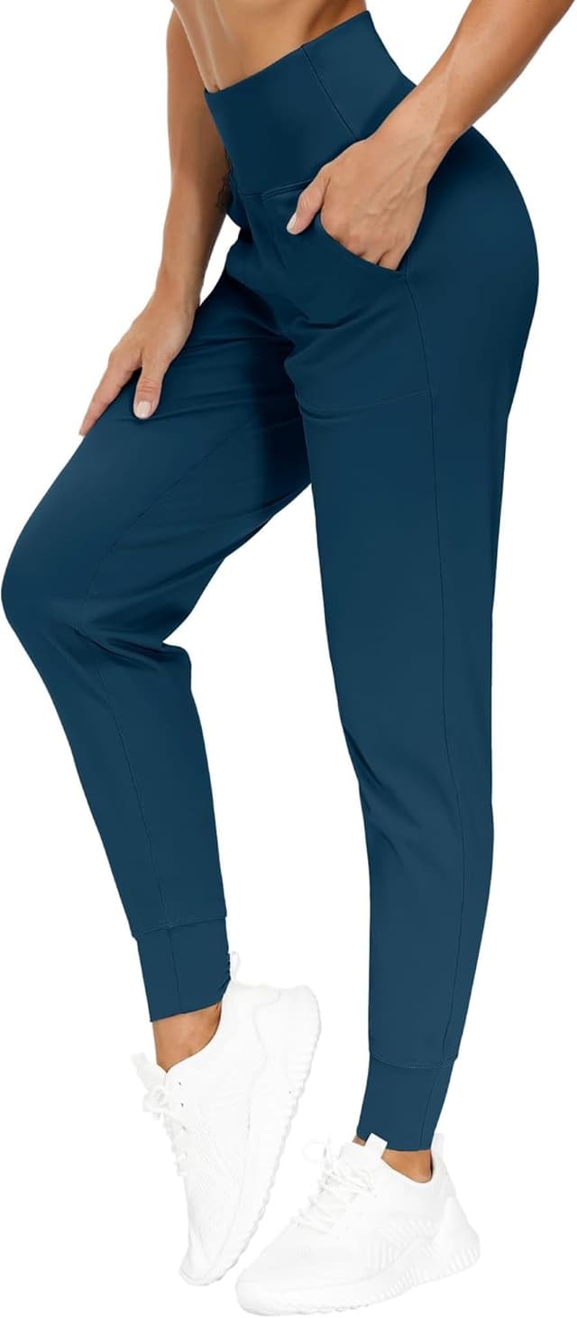 Detalle de THE GYM PEOPLE Women’s Lightweight Joggers Tapered Lounge Pants with Pockets