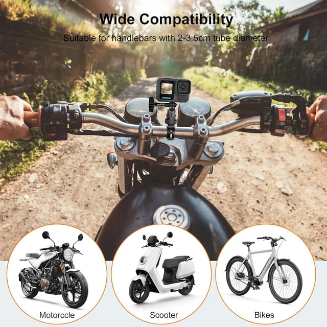 Detalle 2 de PULUZ 360° Motorradlenkerhalter für Action-Kameras