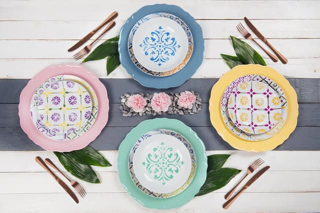 Thumbnail 3 de Excelsa Juego de Vajilla Mayólicas de Porcelana 18 Piezas 🍽