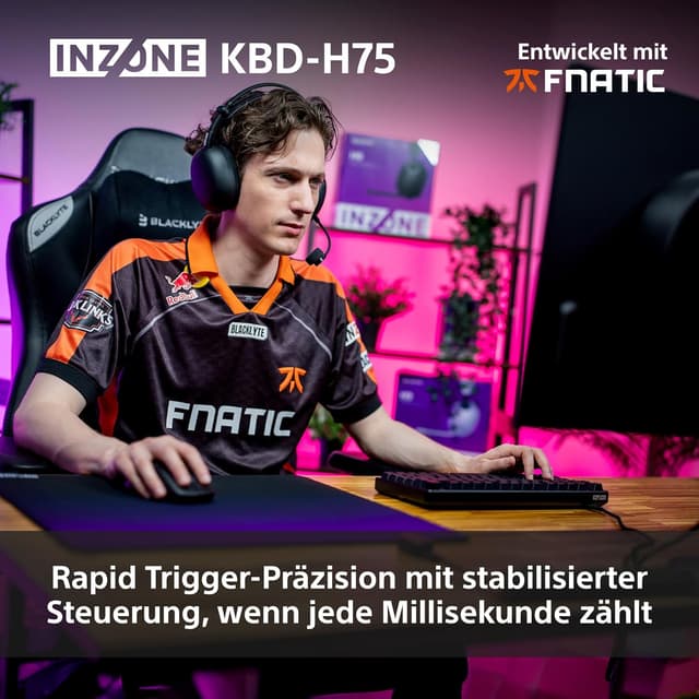 Detalle de Sony INZONE KBD-H75 Gaming-Tastatur (75% TKL, Magnetschalter, Rapid Trigger, 8000 Hz) – US-Layout, Schwarz